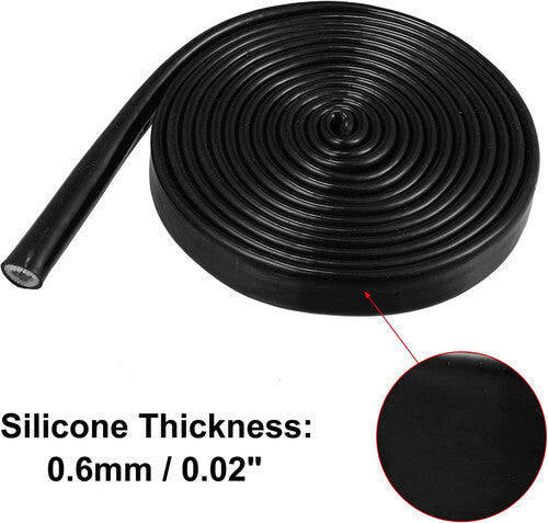 Heat Shield Fireproof Sheath Silicone Coated Fiberglass 3/4 inch ID x 10 ft Suitable for Automotive Cables