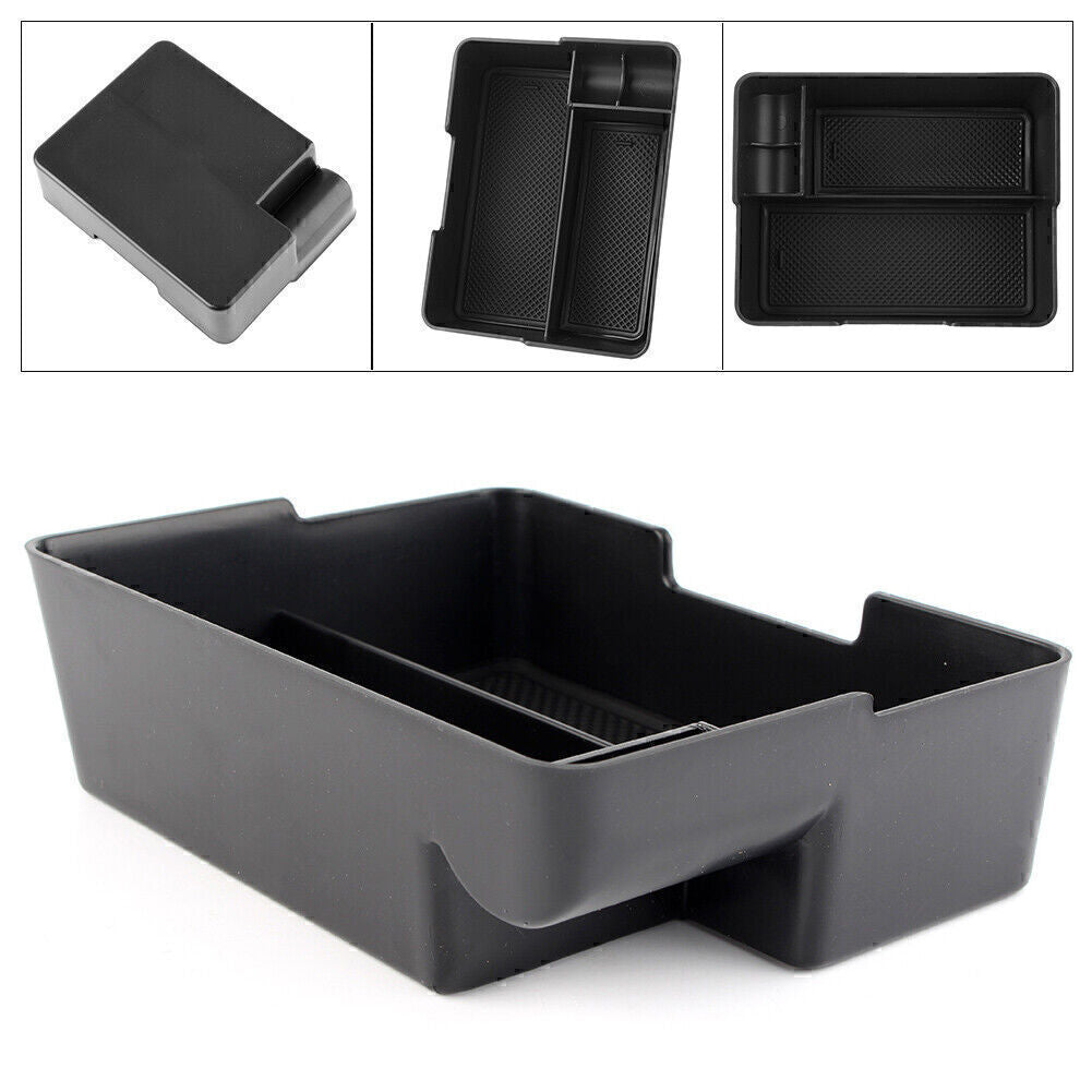Black Center Console Tray Organizer w/ Coin Sunglasses Holder Fit for Tesla Model 3 Q