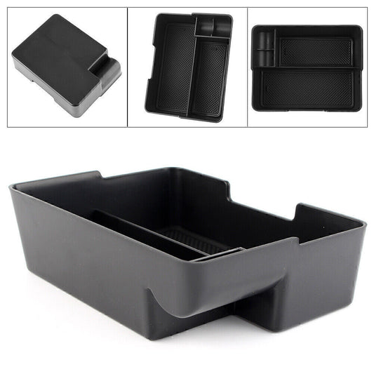 Black Center Console Tray Organizer w/ Coin Sunglasses Holder Fit for Tesla Model 3 Q