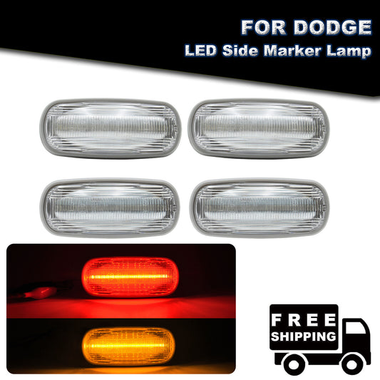 For 03-09 for Dodge for Ram 2500 3500 Twin Bed Amber/Red LED Fender Side Marker Lights - v