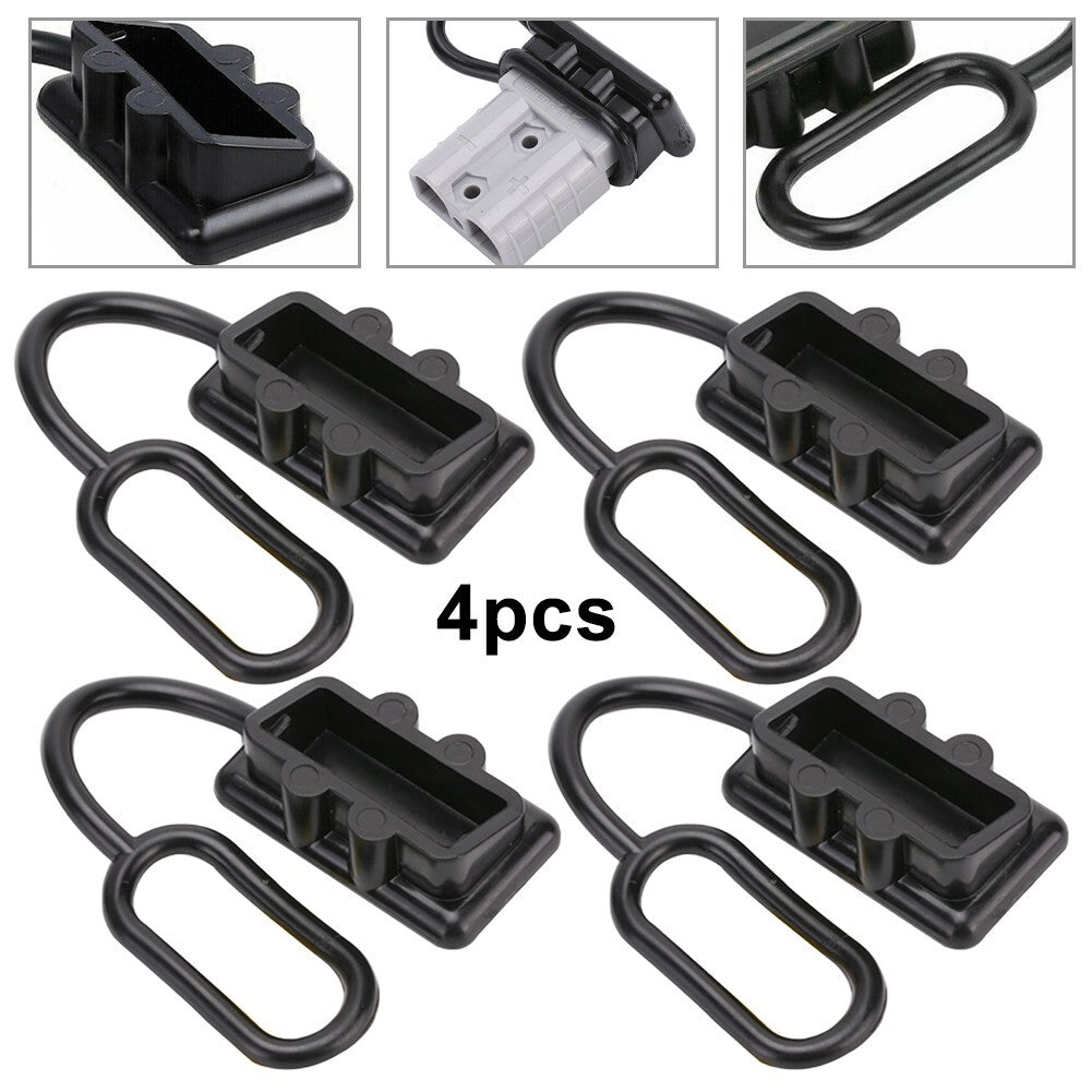4Pcs Dust Cap W/Rubber Ring For Anderson Cover 50Amp Battery Connector Kit