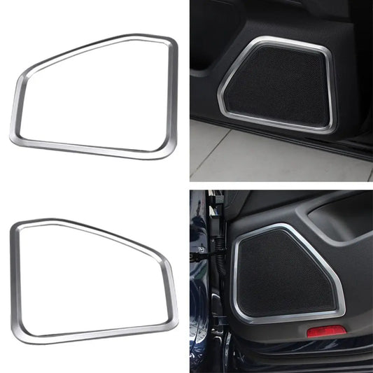 4X For 2014-2019 for Porsche Macan Door Speaker Horn Ring Frame Cover Decors Trim