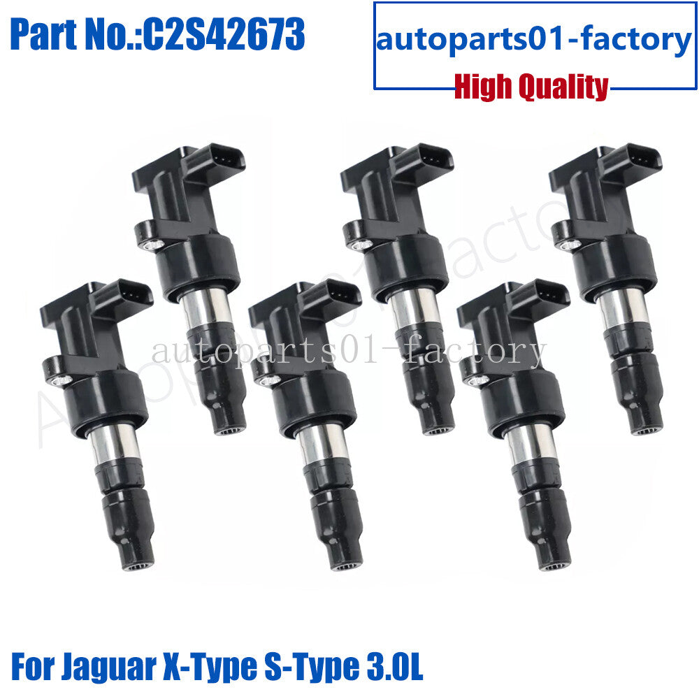 6PCS New Ignition Coils C2S42673 for 2003-2008 for Jaguar S-Type X-Type 3.0L