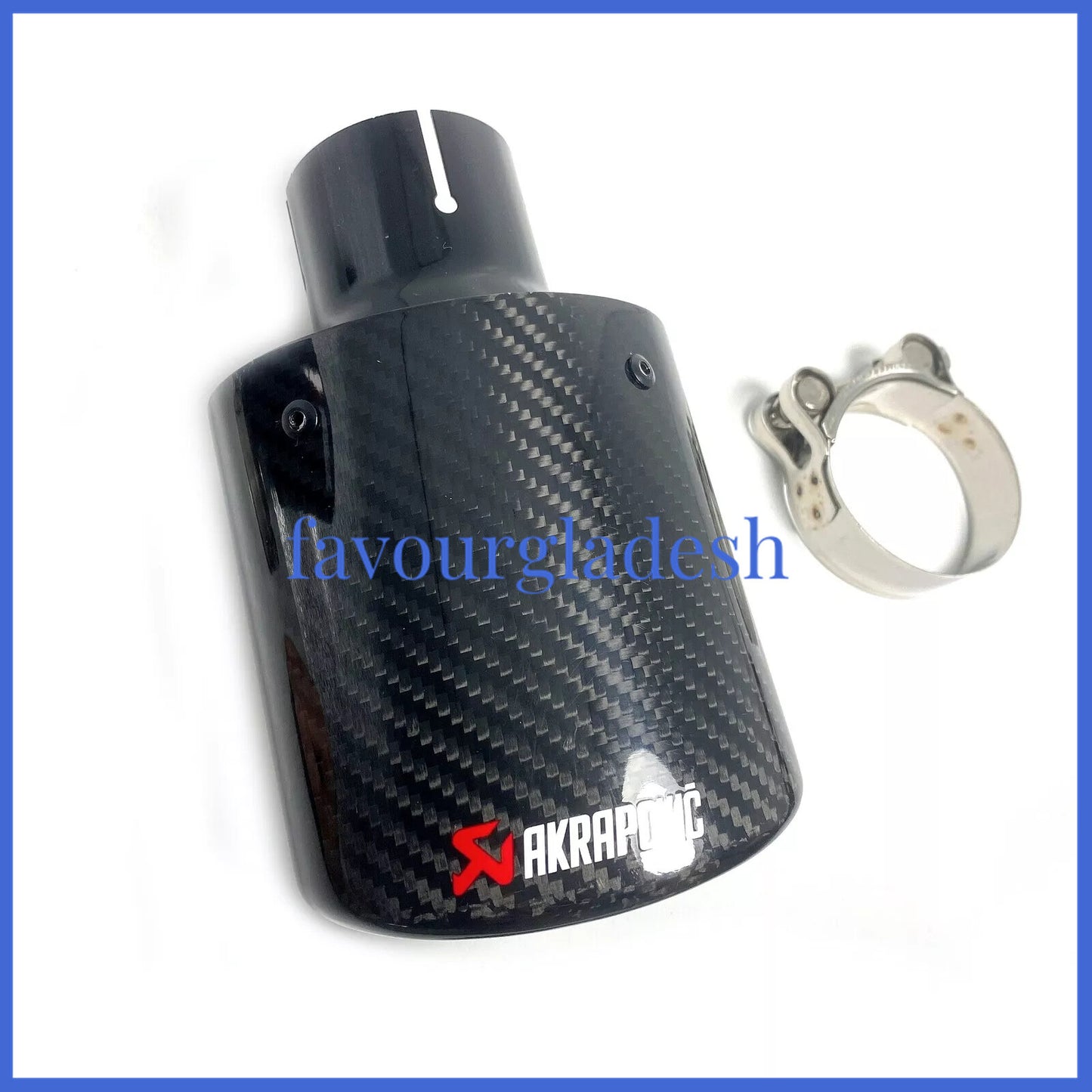 Oval Slanted Akrapovic Carbon Fiber Exhaust tip exhaust muffler pipe 70-105mm