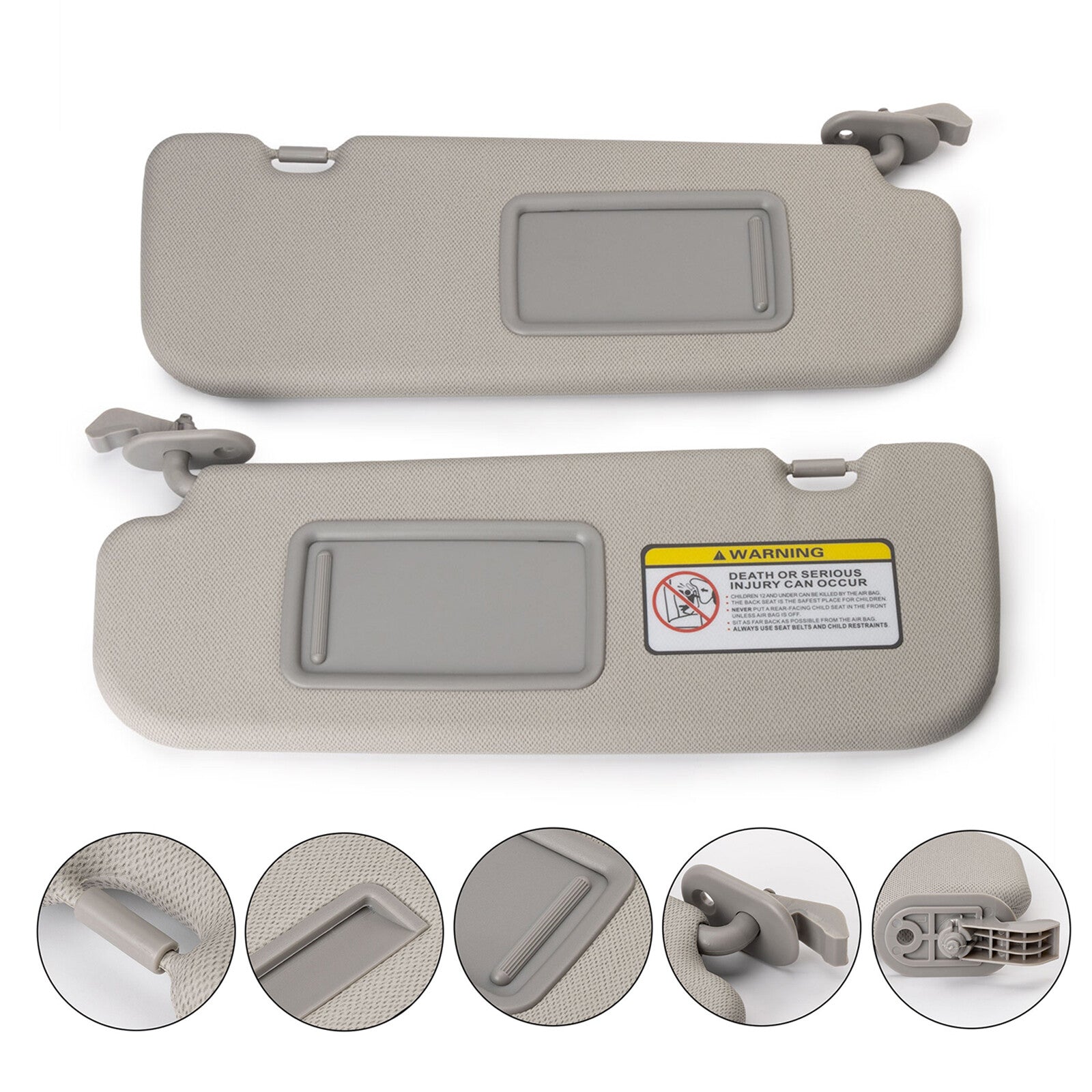2PCS Car Sun Visor Right +Left Side for Hyundai for Elantra Gray 852103X000TX NEW