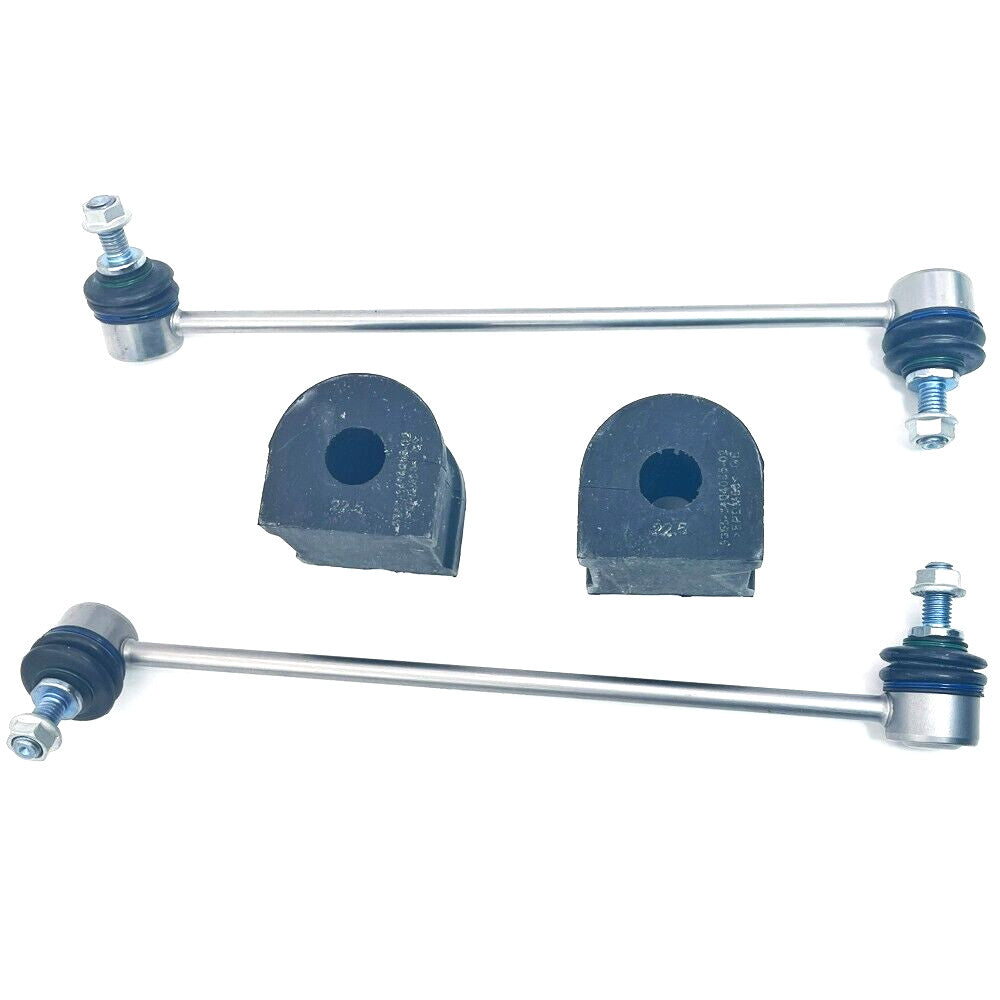 4 front stabilizer/rocker links + stabilizer bushing kit for 2004-10 E83 X3 n