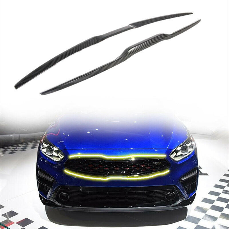 2019-2022 Carbon Fibre ABS Front Central Grille Cover Molding Trim for Kia Forte