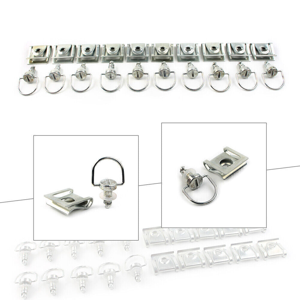 for Honda 10 Sets Race Fasteners Quick Release 1/4 Turn Fairing 15MM D-Ring Bolt