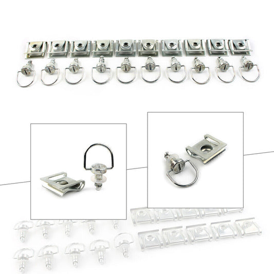 for Honda 10 Sets Race Fasteners Quick Release 1/4 Turn Fairing 15MM D-Ring Bolt