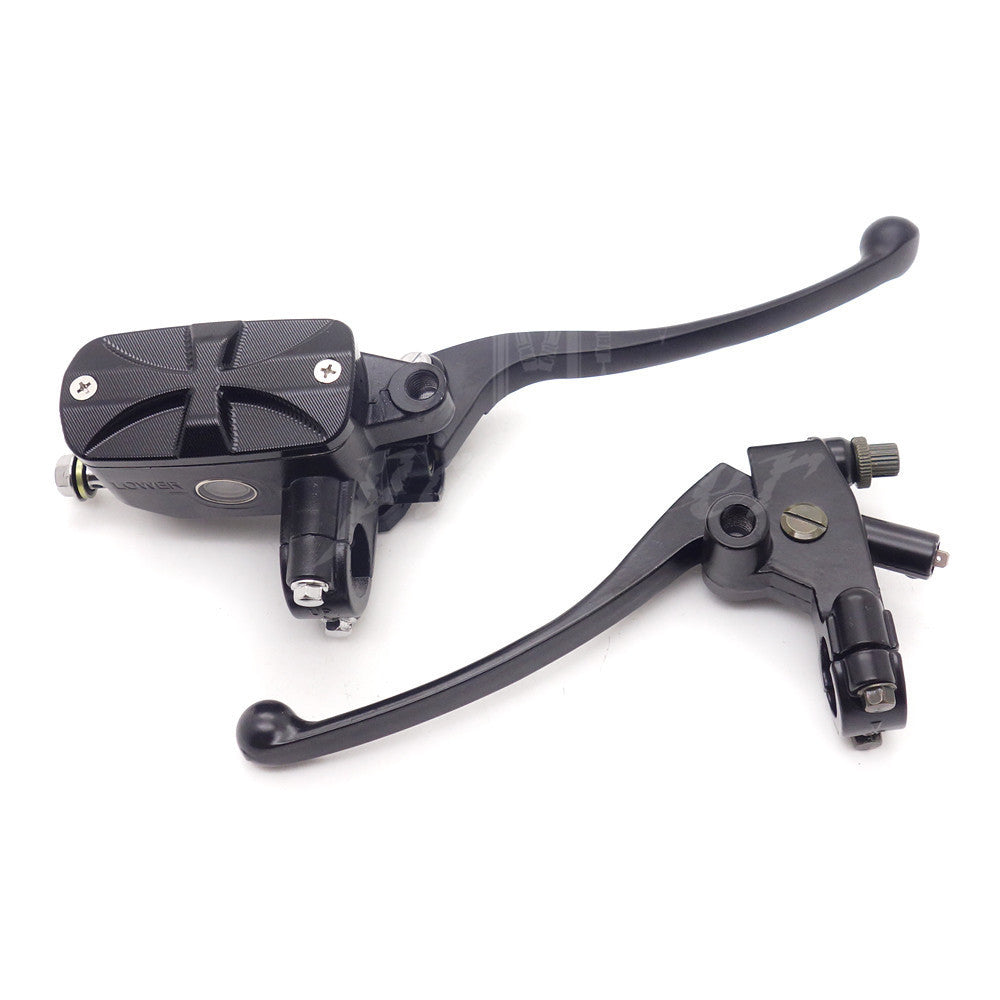 7/822mm Black Cross Handlebar Control Reservoir 14mm Bore Brake Clutch Levers Q