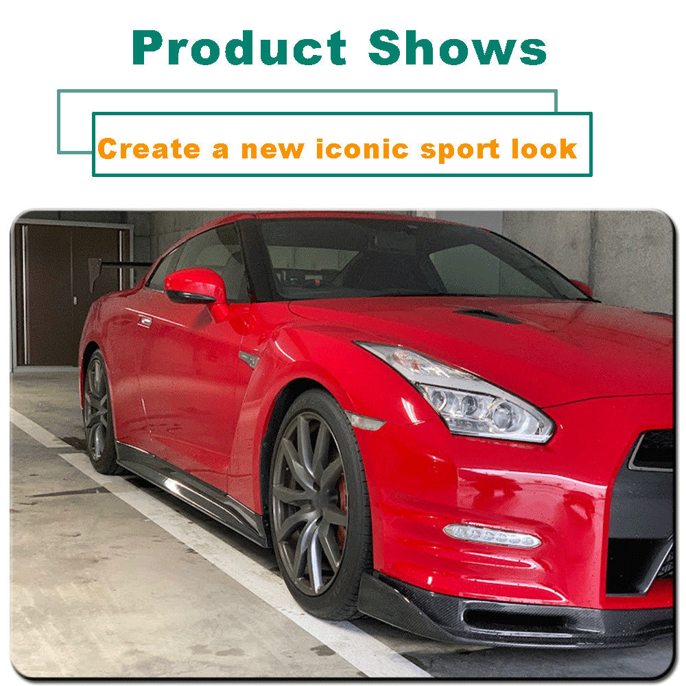 Fit for Nissan R35 GT-R GTR Coupe 2009-15 REAL Carbon Side Skirts Extension Lip