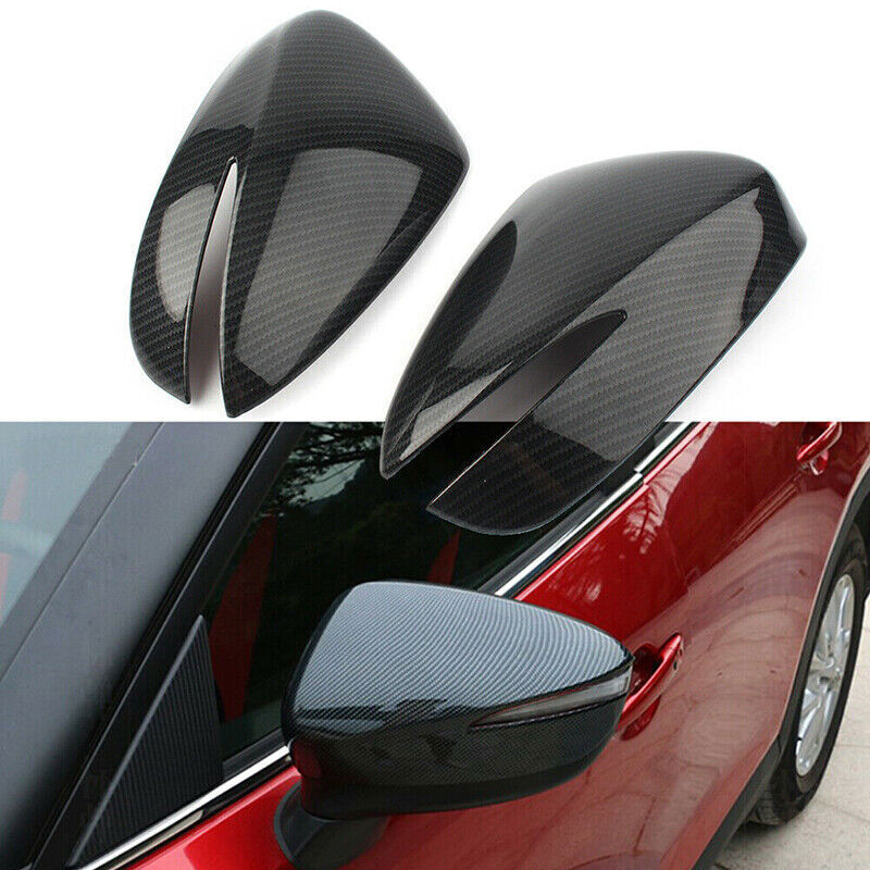 for Mazda CX-5 2015-2016 Carbon Fiber Car Rear View Side Door Mirror Cover Cap