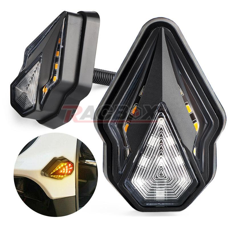 2X Sequential Flowing Motorcycle Flush Mount LED Turn Signals Blinker Light DRL