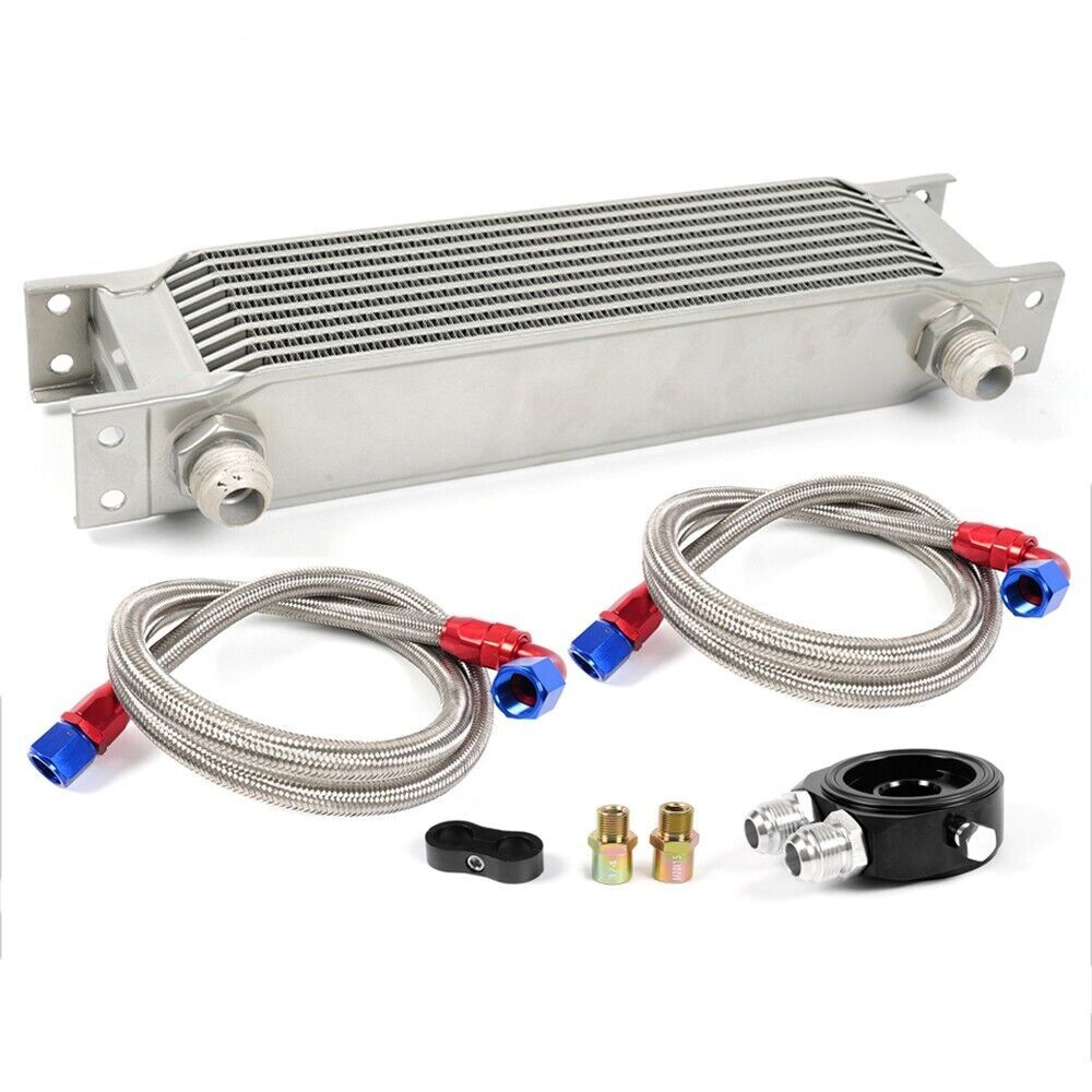 10 Rows Oil CoolerKit Universal Engine Transmission AN10 10AN Aluminium Alloy Q