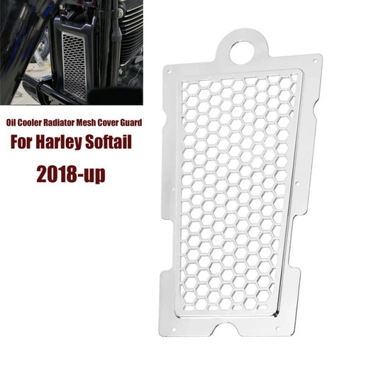 Chrome oil cooler radiator mesh cover protection for Harley Softail Street Bob FXBB- n