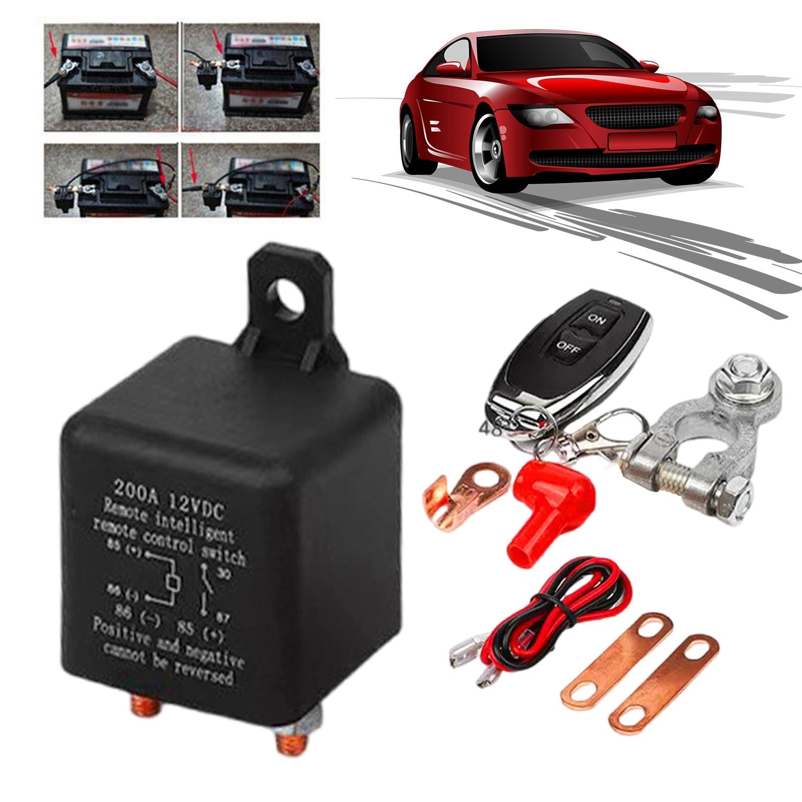 Car battery disconnect isolator main switch with wireless remote control Q