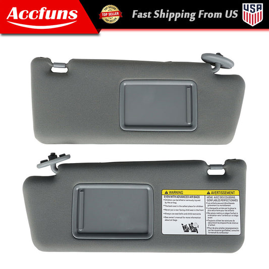 Suitable for 2005-2015 Tacoma 2X sun visors, grey, driver and passenger sides. n