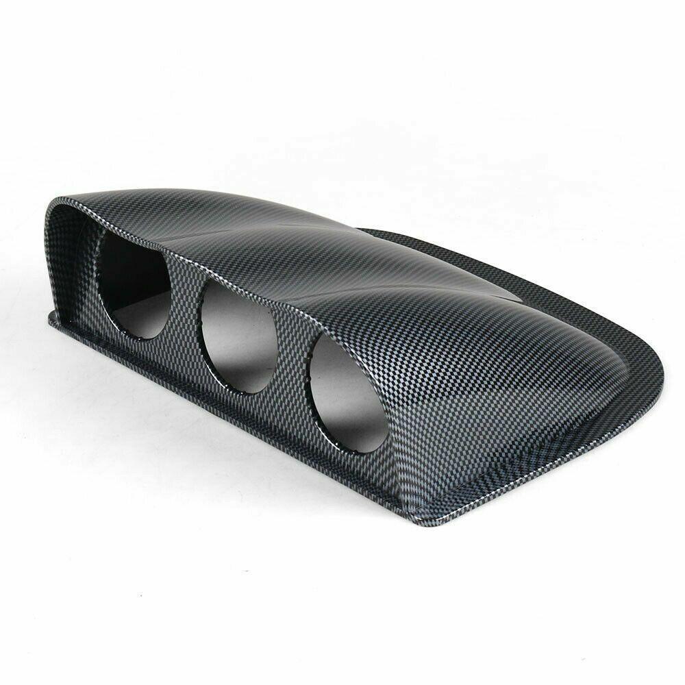 Carbon fiber exterior strut, 3-hole dashboard instrument cluster bracket, ABS, suitable for automotive use, 2 inches/52 mm - n