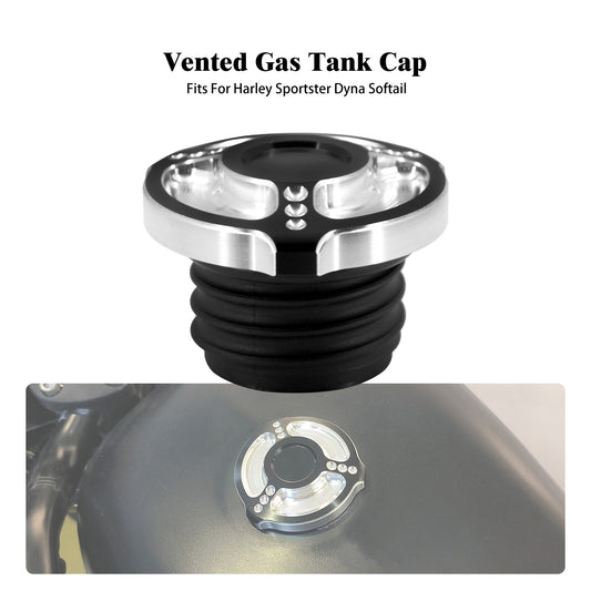 CNC Dot Vented Gas Cap Fuel Tank Right Thread for Harley Dyna Sportster Touring