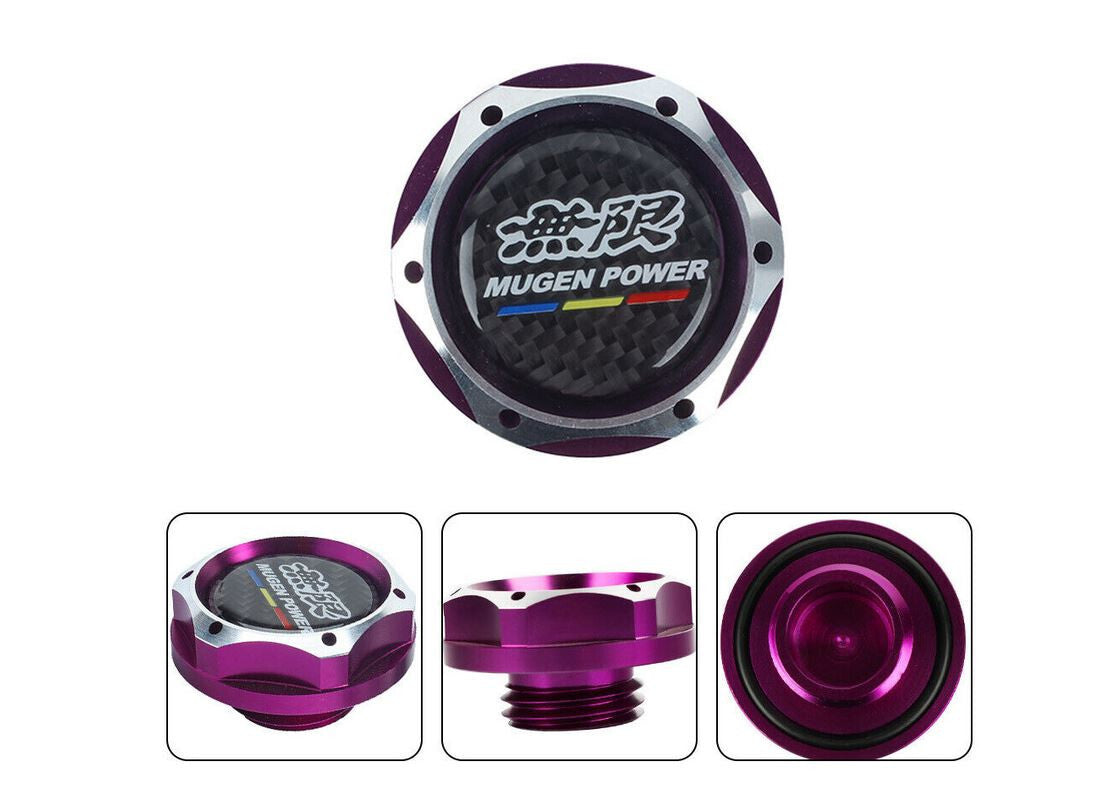 JDM Mugen engine oil filler cap, purple and black carbon fiber, suitable for Honda for Acura .