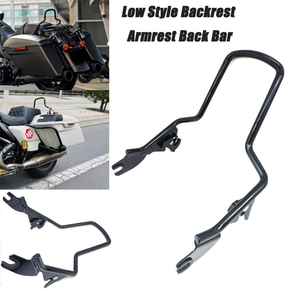 Motorcycle backrest Sissy bar rack fits for Harley Street Glide Road King in black.