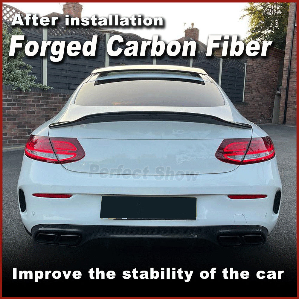 Forge Carbon Trunk Spoiler Wing for Mercedes C205 C200 C300 C63AMG Coupe 2014-19