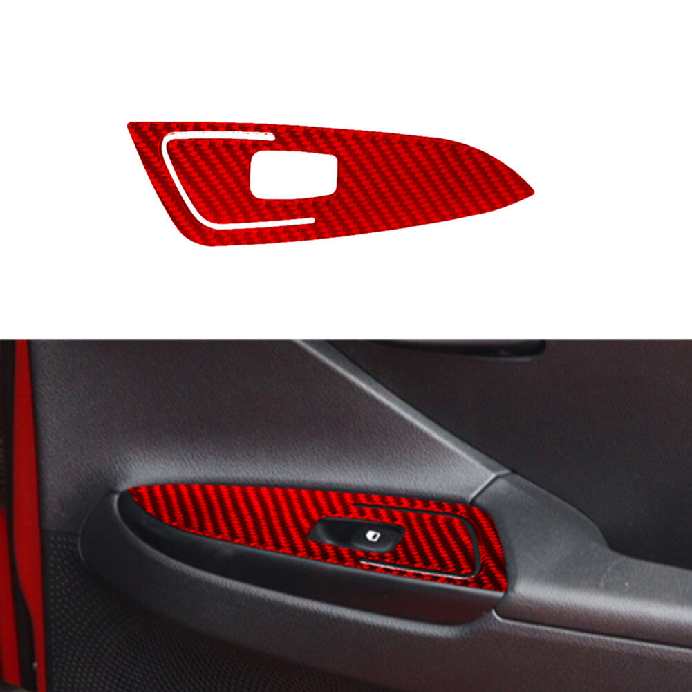 2Pcs Red Carbon Fiber Window Switch Panel Cover Trim For 2009-2020 for 370Z v