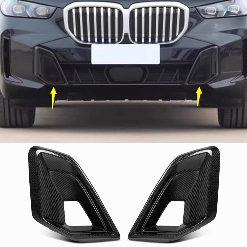 Carbon Front Bumper Lower Vent Trim For X5 G05 M60i LCI X5 M Sport 2024Up n