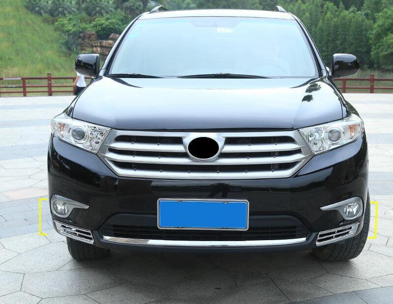 Chrome Front Fog Light Lamp Lower Frame Trim Fit for Toyota Highlander 2011-2013