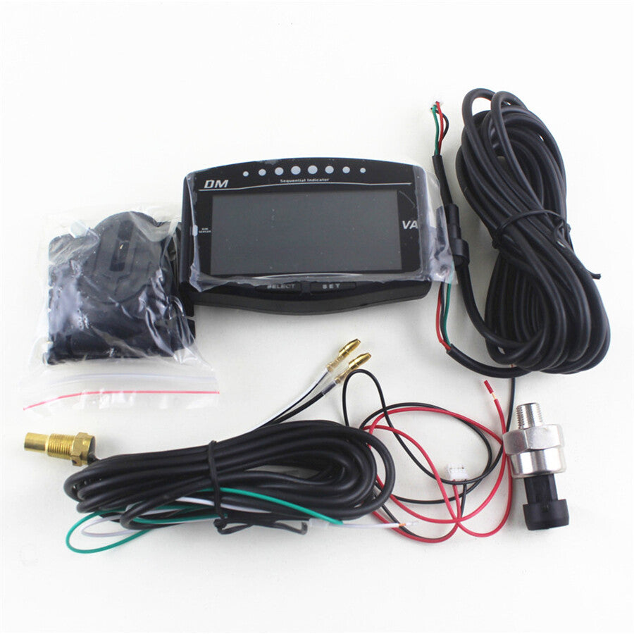 Multifunction 5 IN 1 Tachometer Water Temp+Oil Pressure Gauge Fuel Voltmeter Kit Q