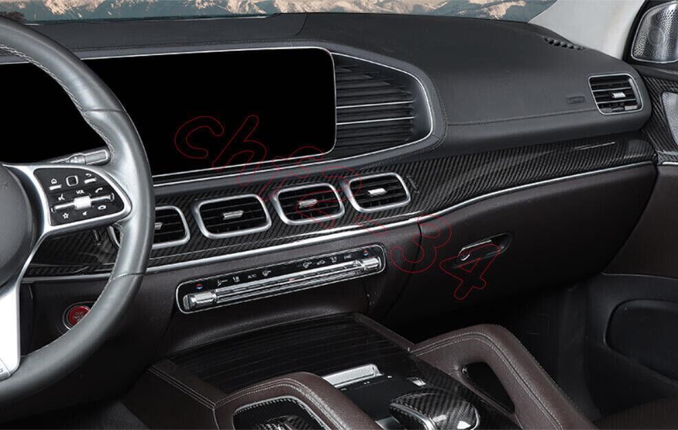 Dry carbon Central Console Instrument Strip Trim Fit for Benz GLE GLS 2020-2022