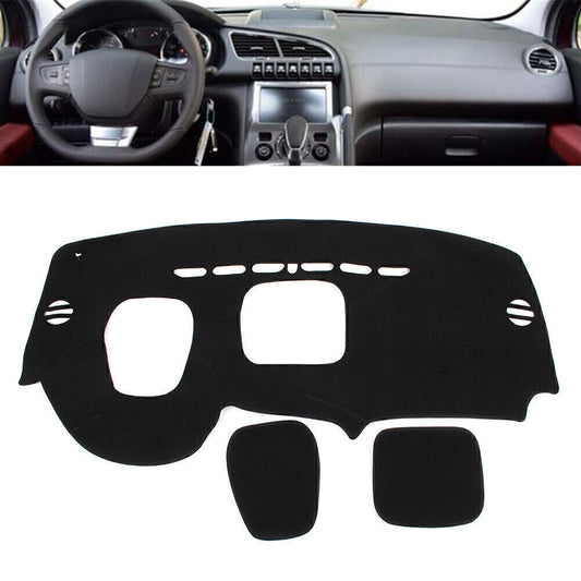 Dash Mat Dashboard Cover Dashmat Black Polyester LHD for Peugeot 3008 2013-2015