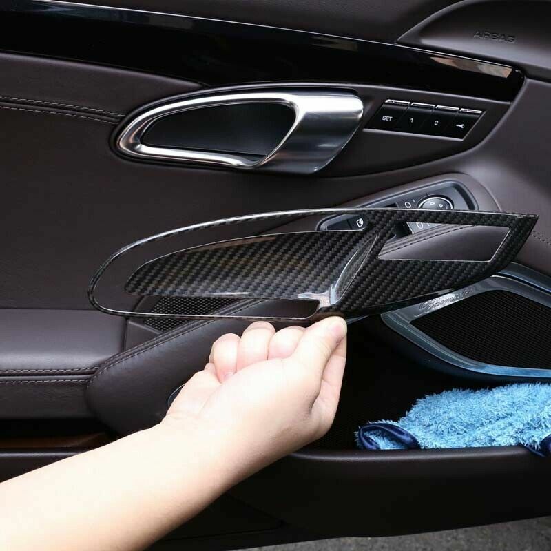 Fit for 718 2016-20 Real Carbon Fiber Door Handle Cover Trim B n