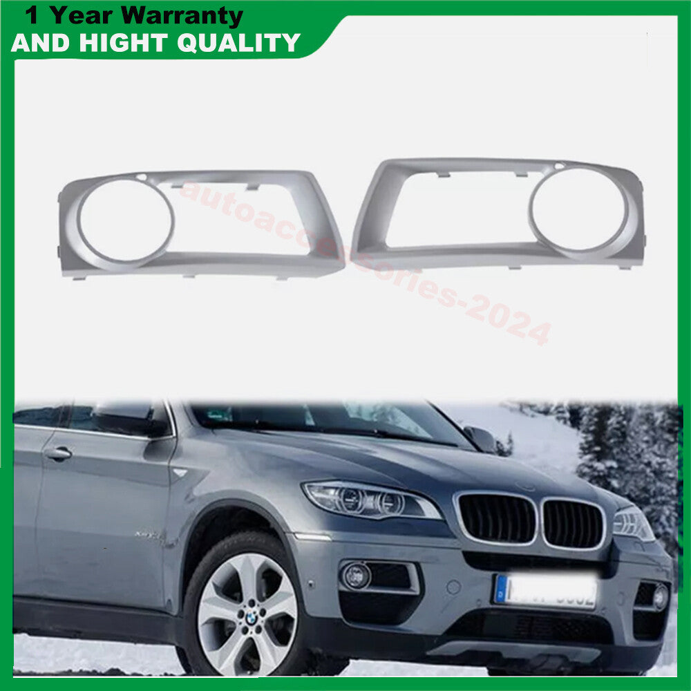 pair of front left and right bumper fog light grille cover trims for BMW E71 X6 xDrive35