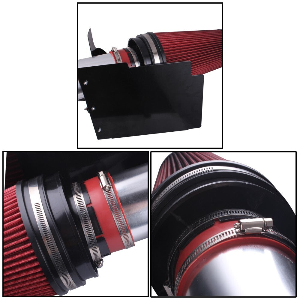 4Red Cold Heat Shield Air Intake Kit For 99-06 Silverado 1500 4.8L 5.3L 6.0L V8