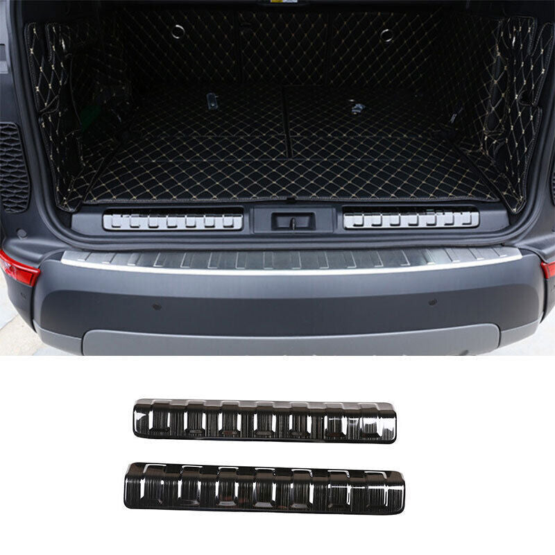 Black Rear Bumper Sill Plate Protector 2X for Land Rover Discovery 5 2017-2025
