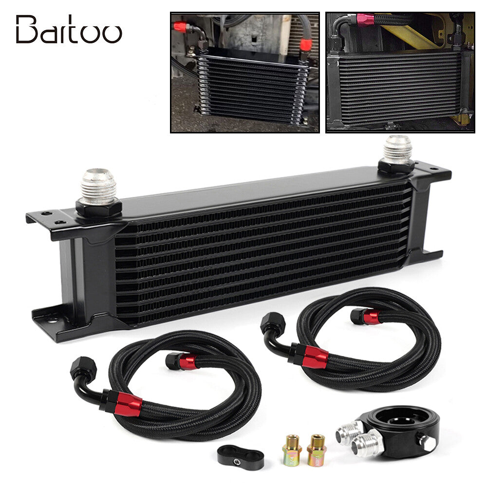 Oil CoolerKit Universal Engine Transmission 10 Rows AN10 10AN Aluminium Alloy Q