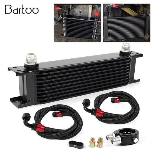 Oil CoolerKit Universal Engine Transmission 10 Rows AN10 10AN Aluminium Alloy Q