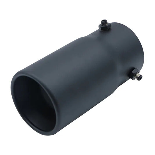 1Pcs Universal Round Black 70mm Car Exhaust Muffler Tip Round Stainless Steel