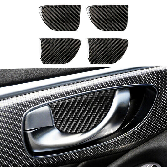 Carbon Fiber Car Interior Door Handle Cover Trim for 14-21 for Infiniti Q50 Q60