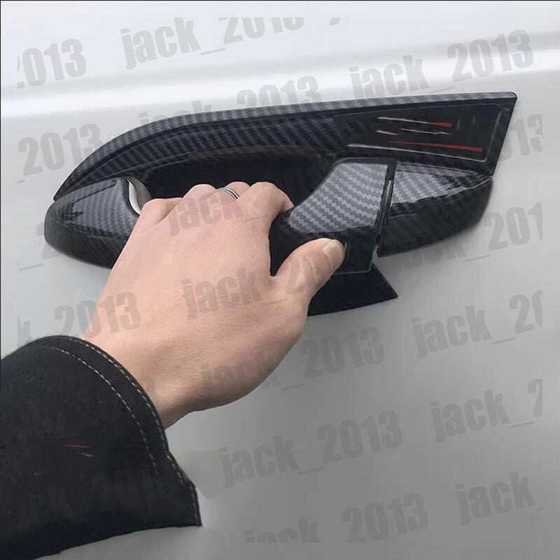 for Kia Forte Cerato K3 2019-2022 Carbon Fiber Side Door Handle Cover Trim 8pcs