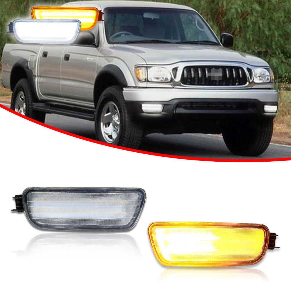2-piece transparent lens LED front DRL signal light suitable for Tacoma 2WD/4WD from 2001 to 2004- v