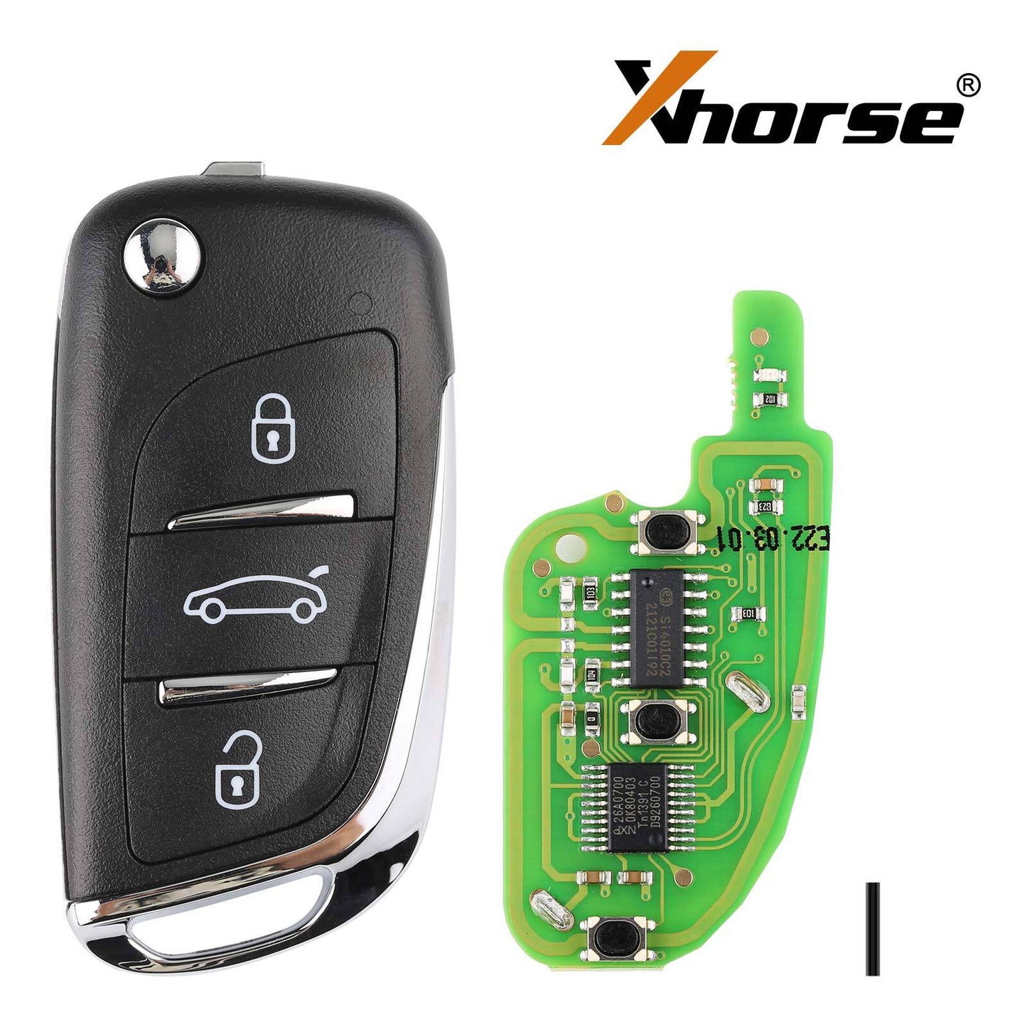 5x XNDS00EN Universal Wireless Remote Flip Key for DS Style 3 Buttons For V.W