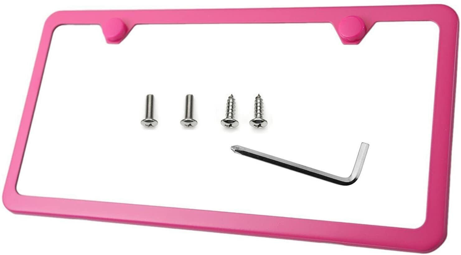Car license plate frame cover cap rear boot trunk hot pink for Audi