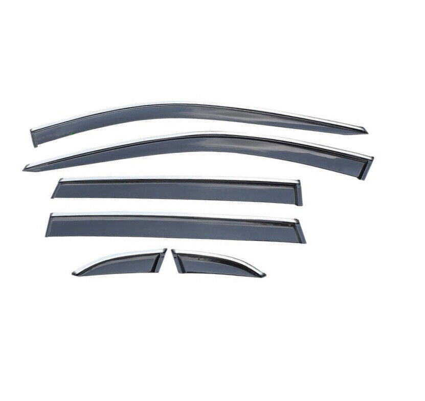 Chrome & black Window Visor Vent Shades Sun Rain 21-23 for Lincoln Nautilus B n