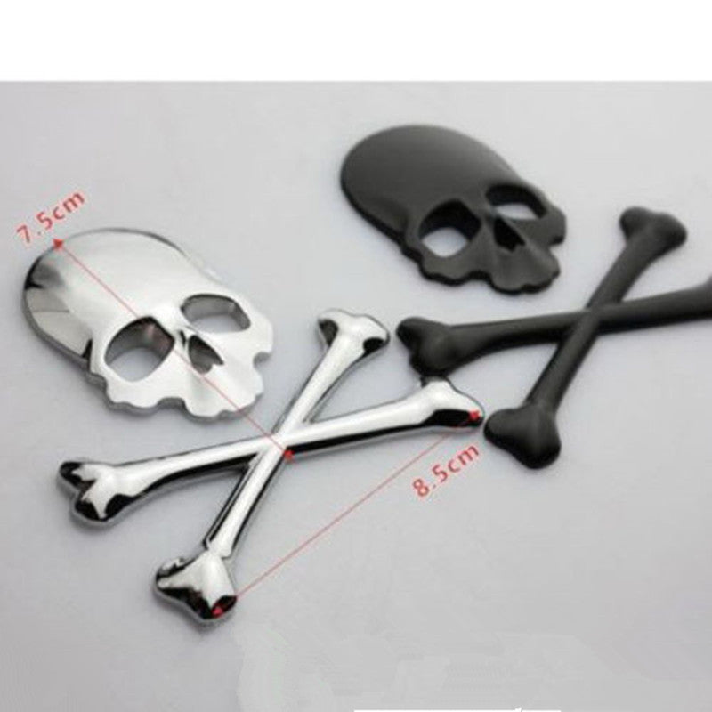 Skull Bone Devil 3D Black Motorcycle Car Emblem Badge Logo Decal Metal Sticker Q