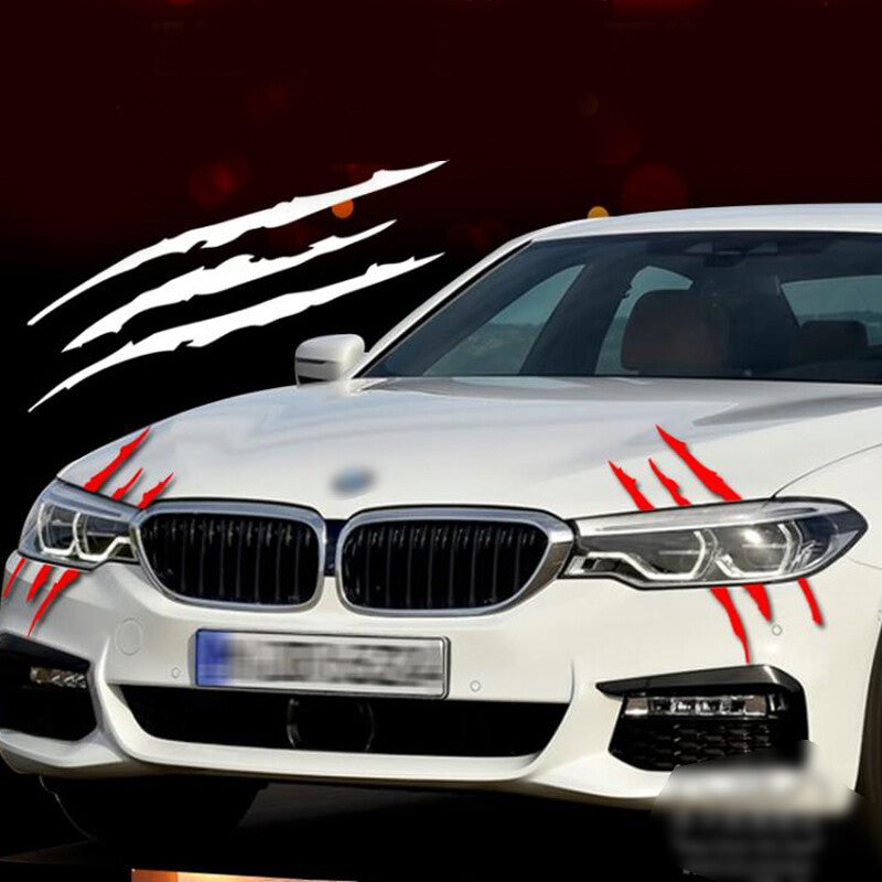 38cm Car Headlamp Vinyl Eye Catching Claw Marks Decal Sticker Waterproof L&R Set v