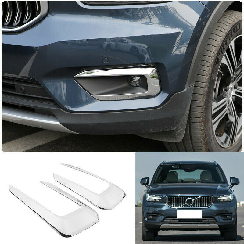 for Volvo XC40 2018-2022 Accessories Chrome Front Fog Light Cover Lamp Trim