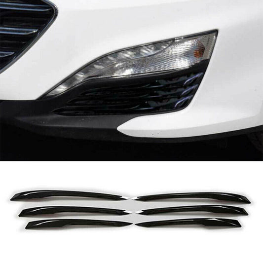 for Chevrolet Malibu 19-24 Black Steel Front Bumper Fog Light Lamp Strip Trim 6P