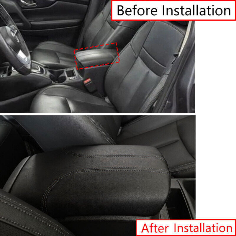 for Nissan Rogue 17-2020 PU Leather Central Console Armrest Box Trim Holster 1P
